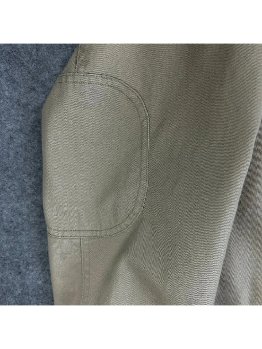 Duluth Trading Co Utility Blazer Jacket Mens XL Beige Cotton Long Sleeve “Read”